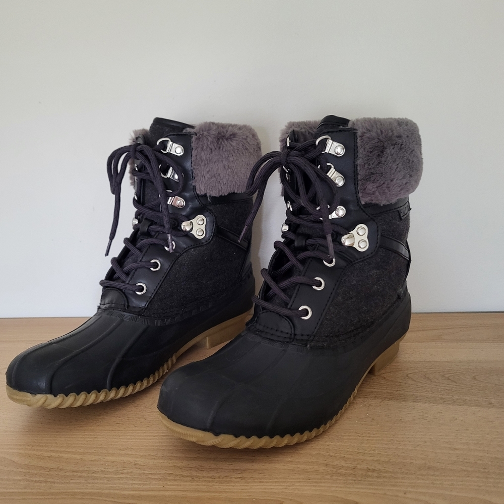 Tommy Hilfiger Womens Rian 2 Faux Fur Closed Toe Mid-Calf Cold Weather B…